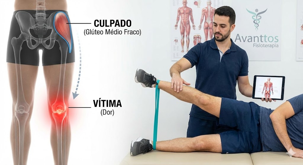 Representação de diagnóstico de dor de joelho na Avanttos
