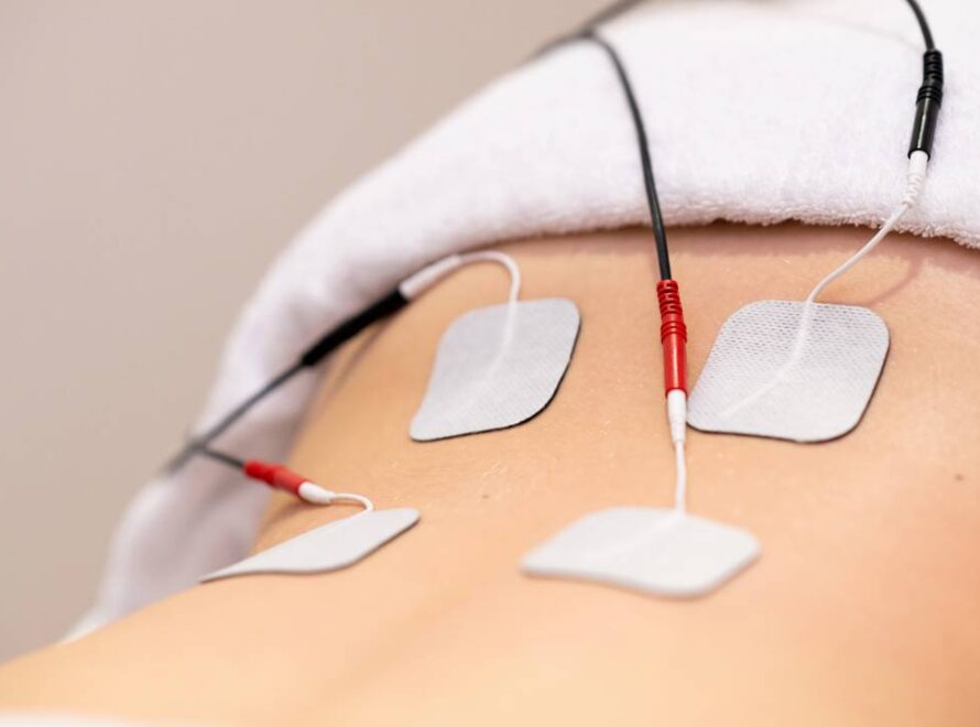 Sessão de terapia de eletroestimulação