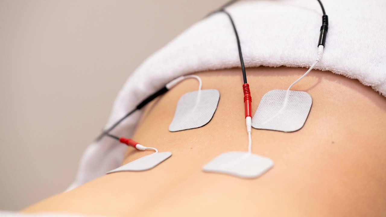 Sessão de terapia de eletroestimulação